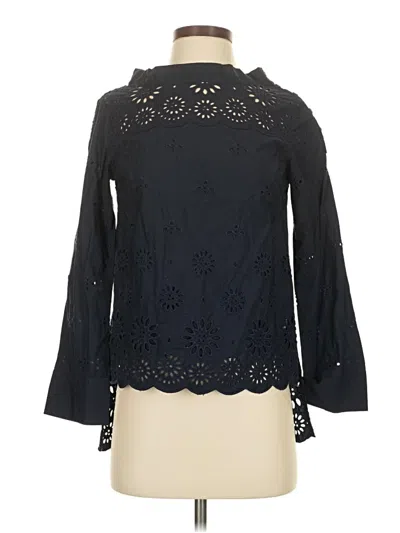 Pre-owned Jcrew Long Sleeve Blouse In Black