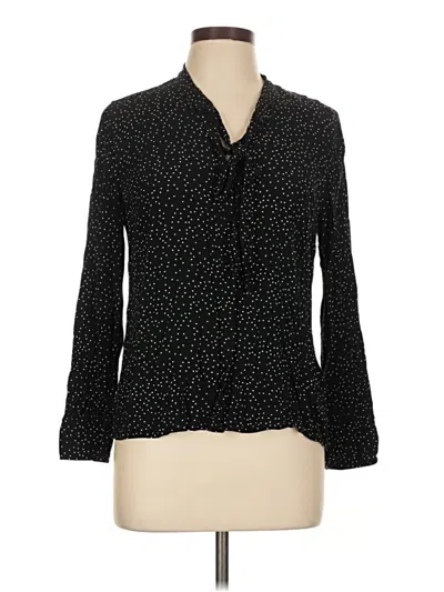Pre-owned Jcrew Long Sleeve Blouse In Black