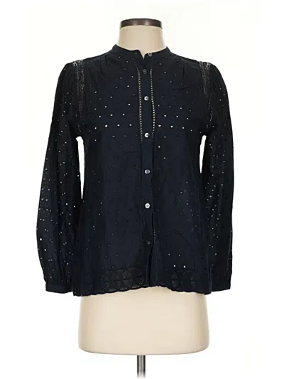 Pre-owned Jcrew Long Sleeve Blouse In Black