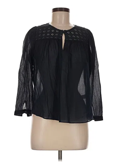 Pre-owned Jcrew Long Sleeve Blouse In Black