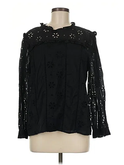 Pre-owned Jcrew Long Sleeve Blouse In Black