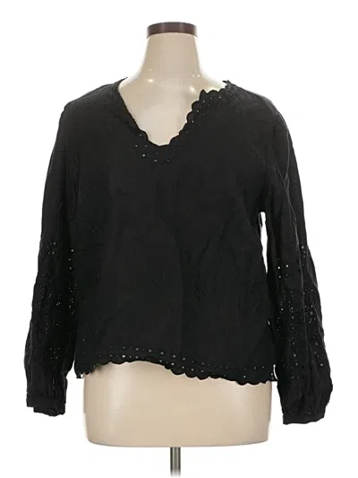 Pre-owned Jcrew Long Sleeve Blouse In Black