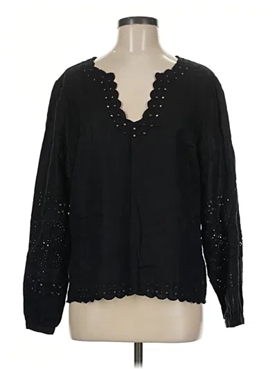 Pre-owned Jcrew Long Sleeve Blouse In Black