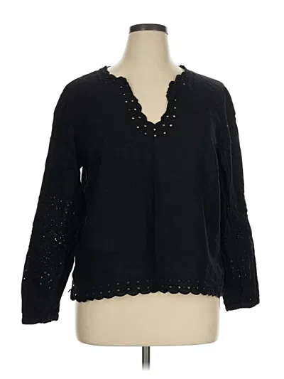 Pre-owned Jcrew Long Sleeve Blouse In Black