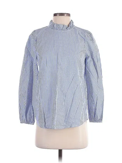 Pre-owned Jcrew Long Sleeve Blouse In Blue