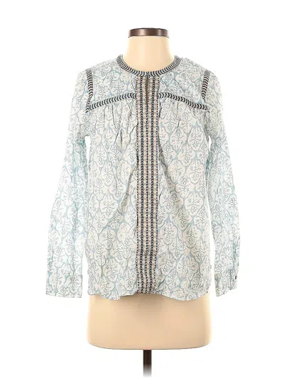Pre-owned Jcrew Long Sleeve Blouse In Blue