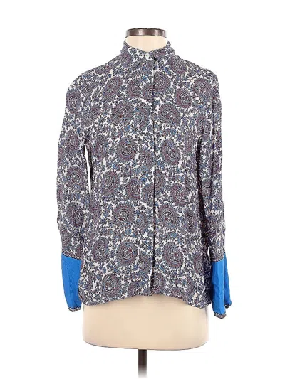Pre-owned Jcrew Long Sleeve Blouse In Blue