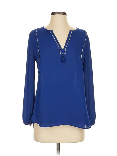 Pre-owned Jcrew Long Sleeve Blouse In Blue