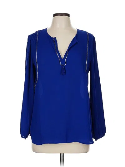 Pre-owned Jcrew Long Sleeve Blouse In Blue