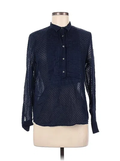 Pre-owned Jcrew Long Sleeve Blouse In Blue