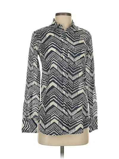 Pre-owned Jcrew Long Sleeve Blouse In Blue