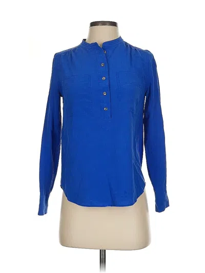 Pre-owned Jcrew Long Sleeve Blouse In Blue