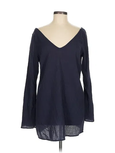Pre-owned Jcrew Long Sleeve Blouse In Blue