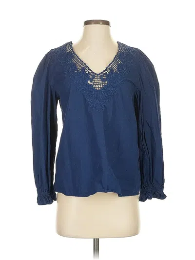 Pre-owned Jcrew Long Sleeve Blouse In Blue