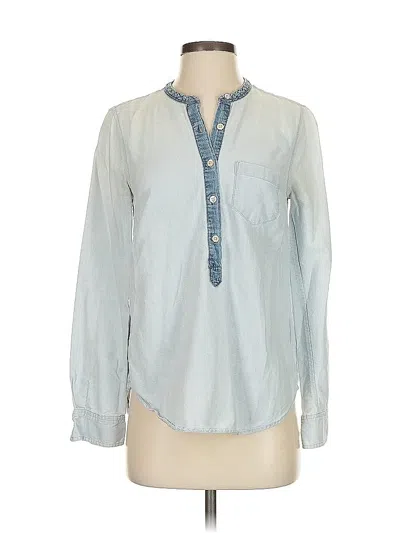 Pre-owned Jcrew Long Sleeve Blouse In Blue
