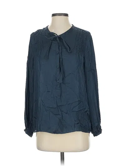 Pre-owned Jcrew Long Sleeve Blouse In Blue