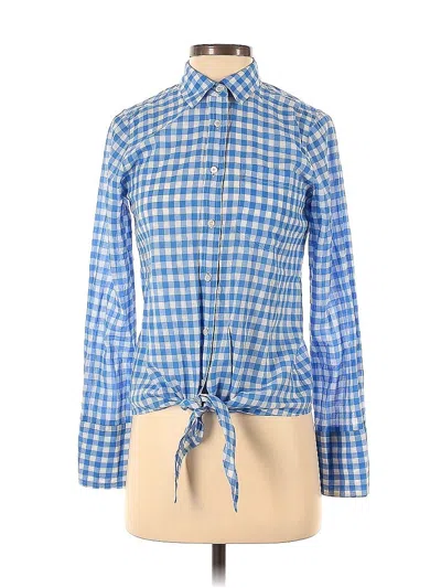 Pre-owned Jcrew Long Sleeve Blouse In Blue