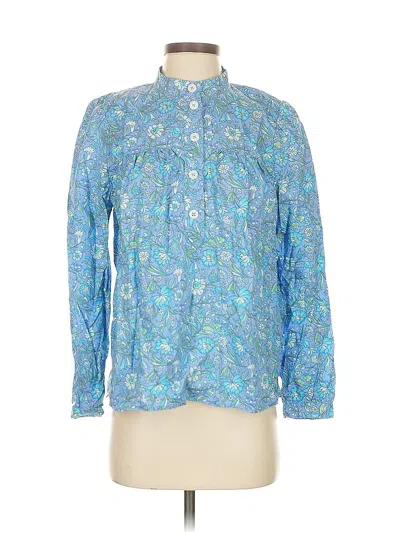 Pre-owned Jcrew Long Sleeve Blouse In Blue