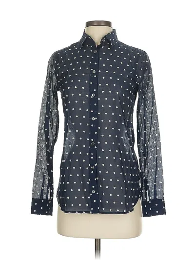 Pre-owned Jcrew Long Sleeve Blouse In Blue