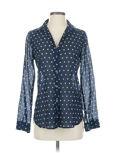 Pre-owned Jcrew Long Sleeve Blouse In Blue