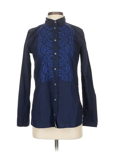 Pre-owned Jcrew Long Sleeve Blouse In Blue