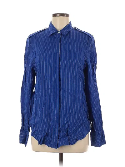 Pre-owned Jcrew Long Sleeve Blouse In Blue