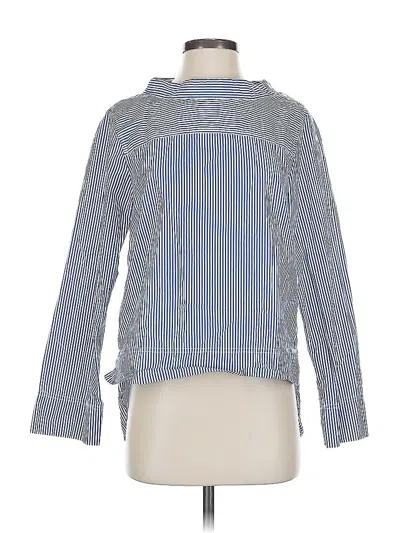 Pre-owned Jcrew Long Sleeve Blouse In Blue