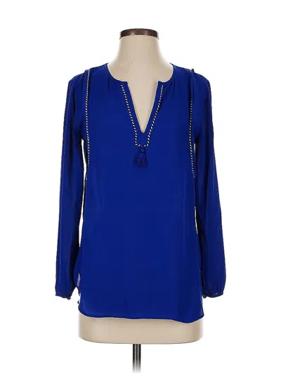 Pre-owned Jcrew Long Sleeve Blouse In Blue