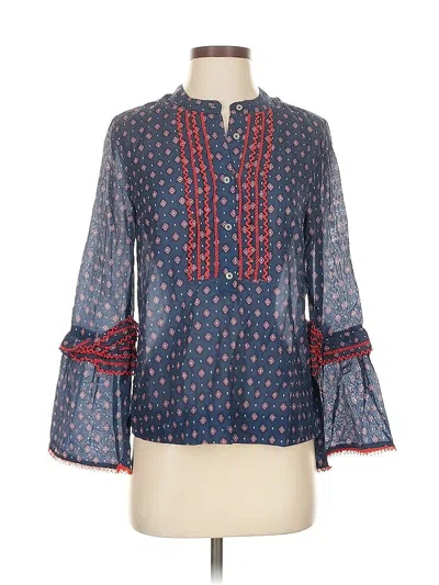 Pre-owned Jcrew Long Sleeve Blouse In Blue