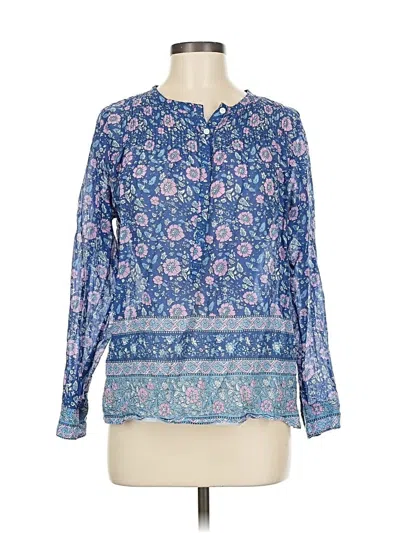 Pre-owned Jcrew Long Sleeve Blouse In Blue