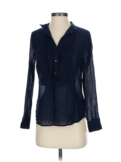 Pre-owned Jcrew Long Sleeve Blouse In Blue