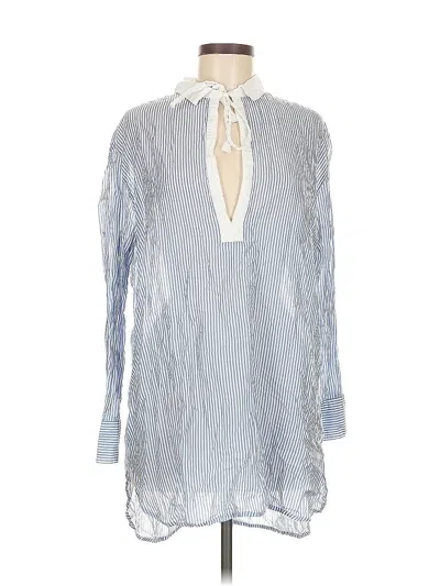 Pre-owned Jcrew Long Sleeve Blouse In Blue