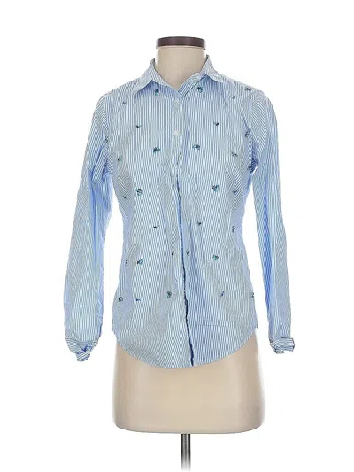 Pre-owned Jcrew Long Sleeve Blouse In Blue
