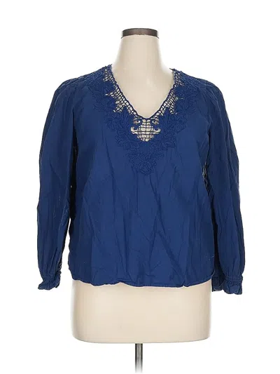 Pre-owned Jcrew Long Sleeve Blouse In Blue