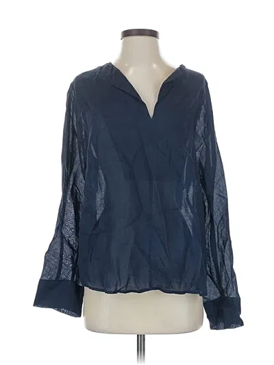 Pre-owned Jcrew Long Sleeve Blouse In Blue