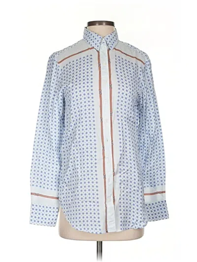 Pre-owned Jcrew Long Sleeve Blouse In Blue