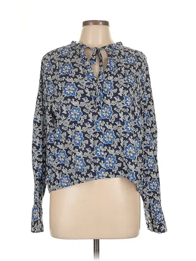 Pre-owned Jcrew Long Sleeve Blouse In Blue