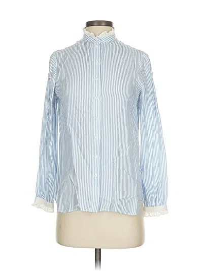 Pre-owned Jcrew Long Sleeve Blouse In Blue
