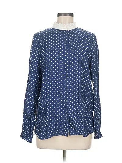 Pre-owned Jcrew Long Sleeve Blouse In Blue