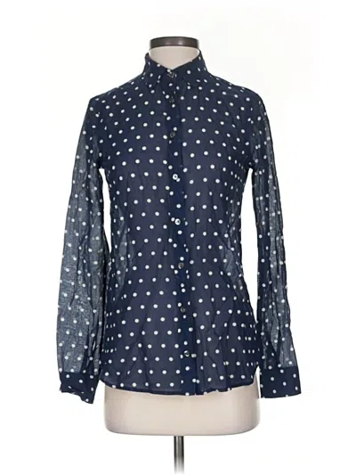 Pre-owned Jcrew Long Sleeve Blouse In Blue