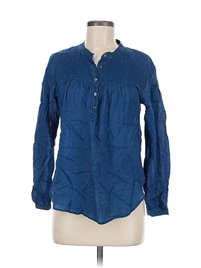 Pre-owned Jcrew Long Sleeve Blouse In Blue