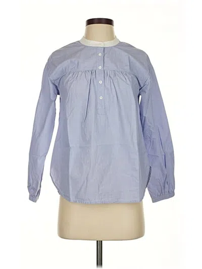 Pre-owned Jcrew Long Sleeve Blouse In Blue