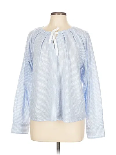 Pre-owned Jcrew Long Sleeve Blouse In Blue