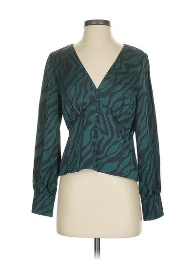 Pre-owned Jcrew Long Sleeve Blouse In Blue