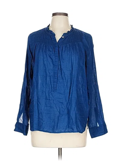 Pre-owned Jcrew Long Sleeve Blouse In Blue