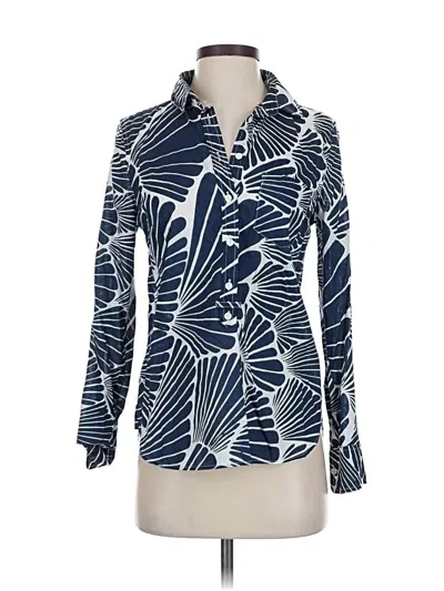 Pre-owned Jcrew Long Sleeve Blouse In Blue