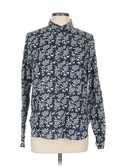 Pre-owned Jcrew Long Sleeve Blouse In Blue