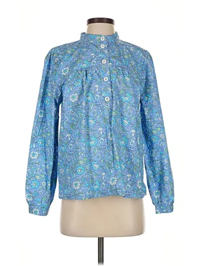 Pre-owned Jcrew Long Sleeve Blouse In Blue