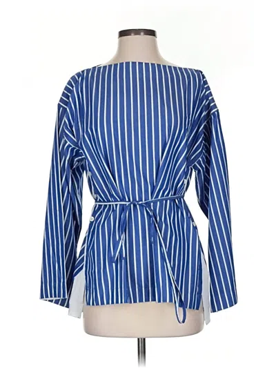 Pre-owned Jcrew Long Sleeve Blouse In Blue
