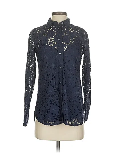 Pre-owned Jcrew Long Sleeve Blouse In Blue